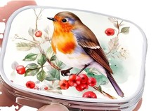 Robin  - Round Metal Pill Box