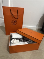 Hermes Paris Empty Shoes Box with Ribbon and Shopping Bag