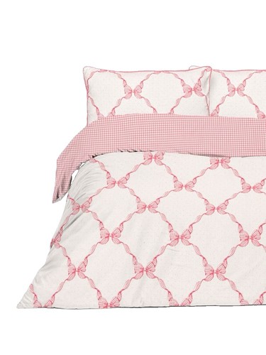 Pink bows brushed - cotton, duvet
