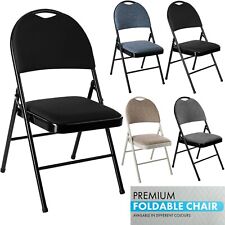 Nyxi Folding Chairs Premium Quality with Padded Fabric or PVC Seats, Metal Frame