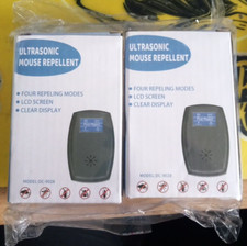 Ultrasonic Mouse Repellent 4-in-1 Plug In - Pet Safe Pack ×2 - Black - Brand New