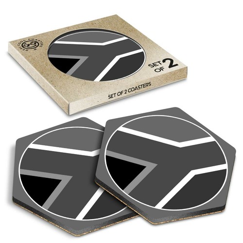 Hexagon coasters bw - 2,