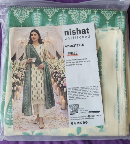 Nishat unstitched lawn suit - nishat,