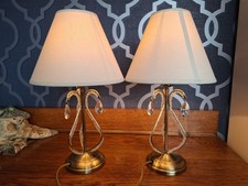 Set of 2 Vintage Lamps with Lampshades Side Bed Table Lamps O.S.S LTD UK Made