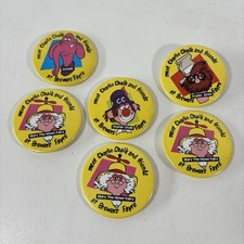 Vintage Rare BREWERS FAYRE Pub Charlie Chalk Pin Badge Collection x6