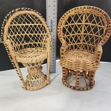 2- Wicker Peacock Fan Back