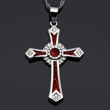 Geometric Red Opal Color Cross