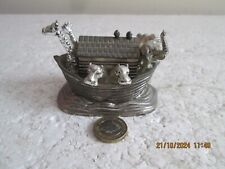 NOAH'S ARK CHRISTENING  MUSICAL ORNAMENT  SILVER PLATE   see des.