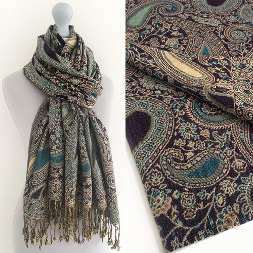 Ladies purple paisley - purple,