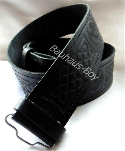 Kilt belt black leather - black,