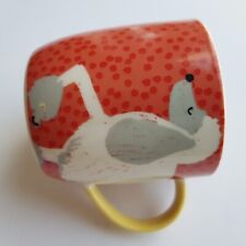 Ceramic Dog tea coffee mug cup Habitat pet Poodle animal print orange red dot