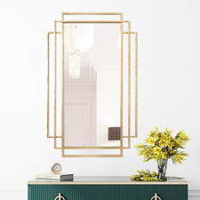Stylish Gold Metal Wall Mirror