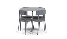 Habitat Jayla Metal Grey Dining Table & 4 Grey Chairs
