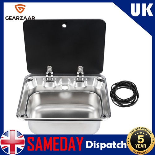 Camper sink with glass lid - camper,
