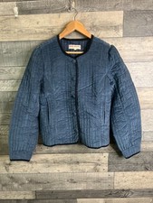 Free People Womens Jacket Size Small Blue Natalia Velvet Quilted Boho