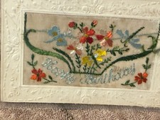 VINTAGE WW1 SILK EMBROIDERED
