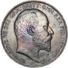 1902 Crown - Edward VII British Silver Coin - Very Nice