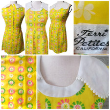 Vtg 60's Terri Petites Dress S
