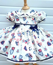 DREAM 0-8 years BABY GIRLS cream navy red hearts traditional romany twirly dress