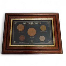 British Coins In Frame Pre 1967 Sterling Collections 20cms x 14.5 cms x 2 cms