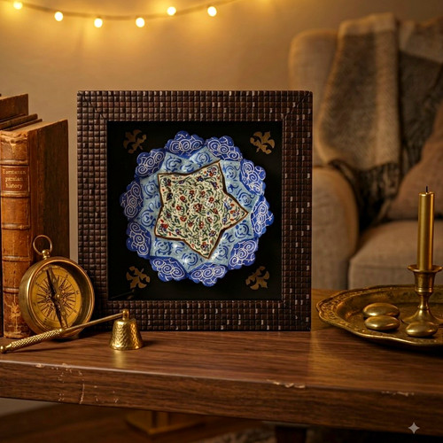 Framed persian mina kari - ​framed,