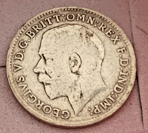 Threepence solid silver coin - threepence,