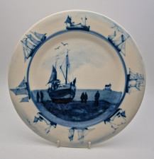 IDEN STUDIO POTTERY RYE HAND PAINTED NAUTICAL THEMED PLATE SIGNED D.H. - PERFECT