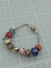 Rhona Sutton 925 Charm Bracelet With 10 Mixed Charms