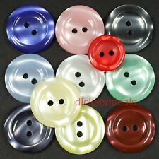 10 Buttons Easy Match Pearly 2 Tone, 2 Hole 11.5mm 15mm 18mm or 20mm, 13 Colours