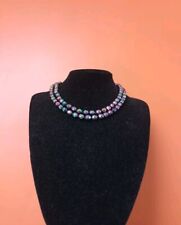 Vintage 1950s Aurora Borealis French Jet Necklace. Double Strand. Gift Wrapped.