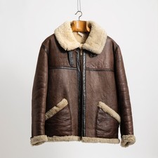 Vintage 70s Shearling Leather Flying Jacket – Size Large  Made in England