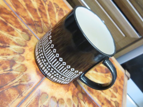 Black white large mug - &,