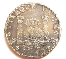 Mexico. 1770-MF 8 Reales - Pillar Dollar..  gVF