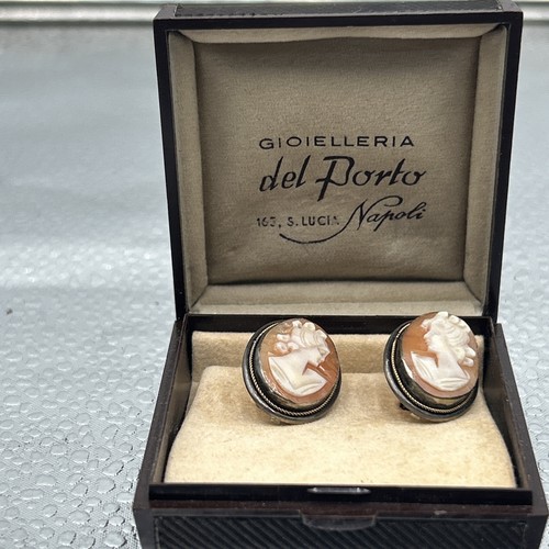 Vintage cameo earrings - vintage,