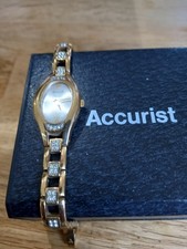 Accurist Ladies Bracelet Watch LB1106S Gold Tone New Battery