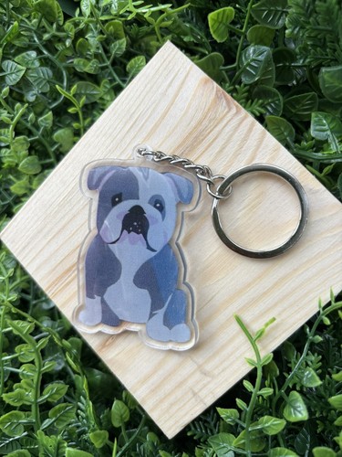 English bulldog keyring gift - english,