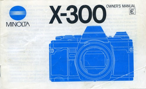 Minolta 300 instruction - x-300,