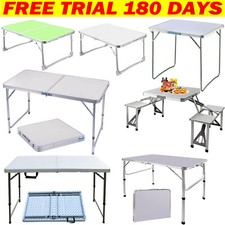 Portable Camping Table Bench Set Garden Dining Picnic BBQ Serving Tables Outdoor