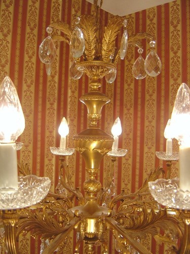 Antique brass chandelier with - chandelier,