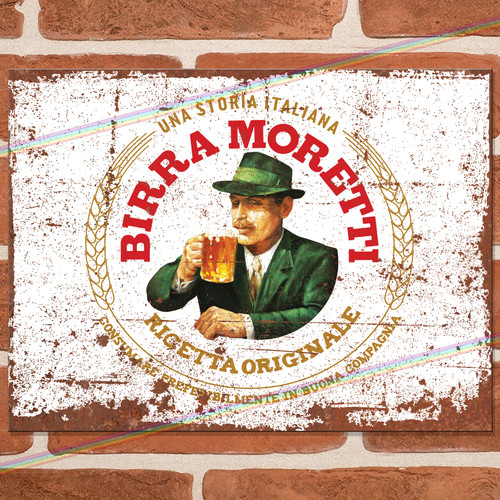 Birra moretti metal sign - birra,