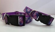 Dog collar hand made in purple