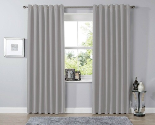 Blackout eyelet curtains black - eyelet,