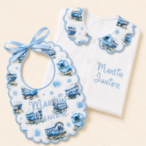 Boys baby white sleepsuit bib - boys,