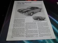 Original 1970-1972 Plymouth 'Cuda & 1971-1972 Road Runner write-up page 239-240