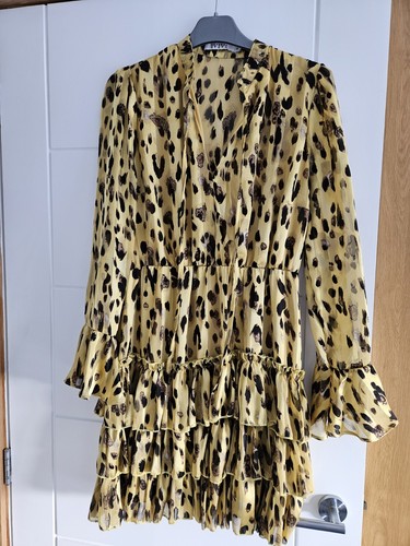 Womens print frilled dress - print,