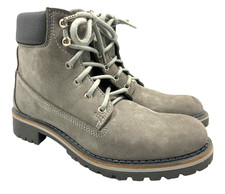Wills Vegan Shoes London Dock Boots Grey Vegan Suede Womens Size 39 LIKE NEW