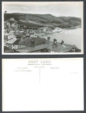 Cawsand Plymouth Devon Beach ClockTower Seaside Panorama Old Real Photo Postcard