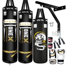 Punch Bag 3/4/5ft Filled Heavy Duty Punching Bags Kickboxing Training Boxing Set