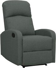Recliner Arm Lounge Chair with Adjustable Leg Rest - Fabric Dark Grey