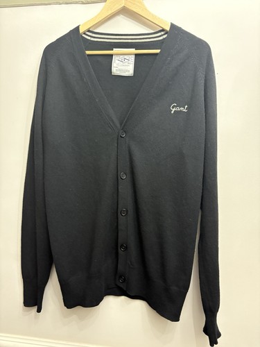 Gant black lambswool cardigan - black,